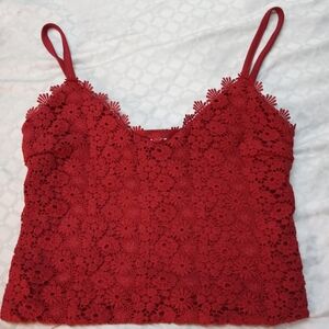 No Boundaries Red Lace Camisole Top